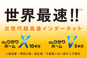 auひかりの5ギガ、10ギガ