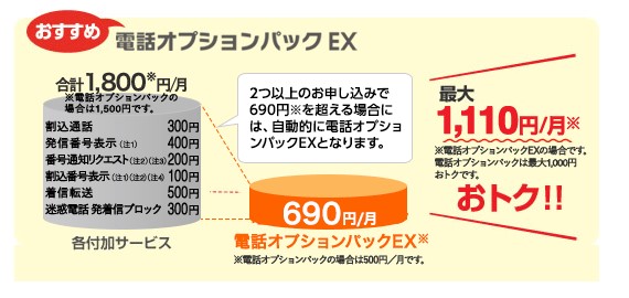 auひかり電話　電話オプションパックEX