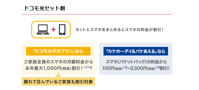 ドコモ光はドコモスマホとのセット割でお得！