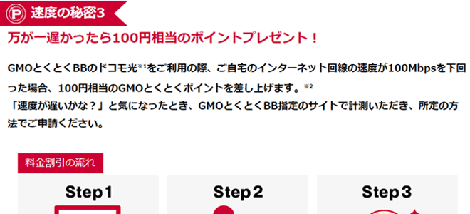 GMOとくとくBBは速度保証制度も設けている
