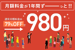 1年間月額料金が980円キャンペーン