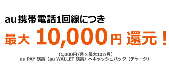 新スタートサポートでauスマートバリュー加入で最大10,000円還元 新スタートサポートでauスマートバリュー加入で最大10,000円還元