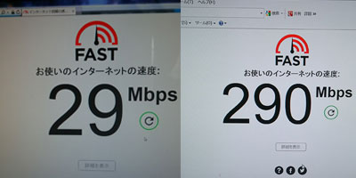 無線と有線で速度測定の結果が変わる